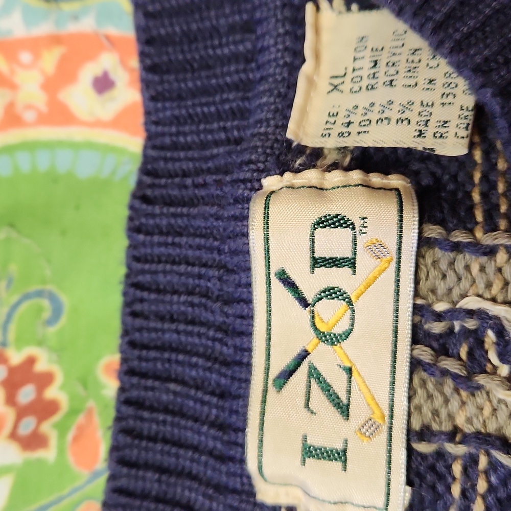 *VTG* 80'S IZOD men's Sweater ,dad sweater, grandpa Chic ,cableknit ,nautical - Picture 2 of 4